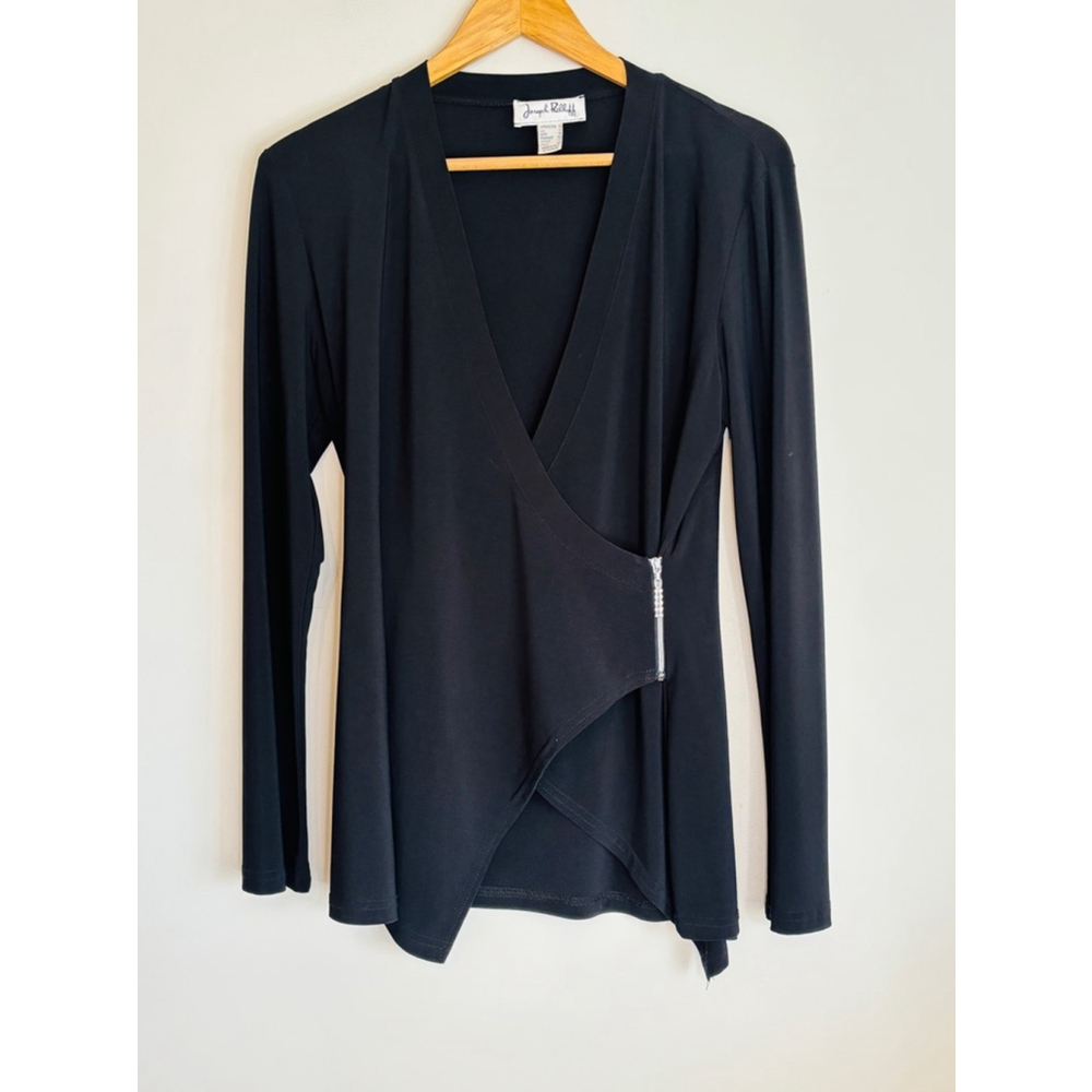 Joseph Ribkoff Black Long Sleeve V-Neck Top Size 10